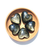 Load image into Gallery viewer, Gold Sheen Obsidian Hearts - Florida Sol Crystal Co
